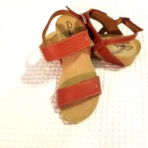 Clarks Wedge Ankle Strap Sandals